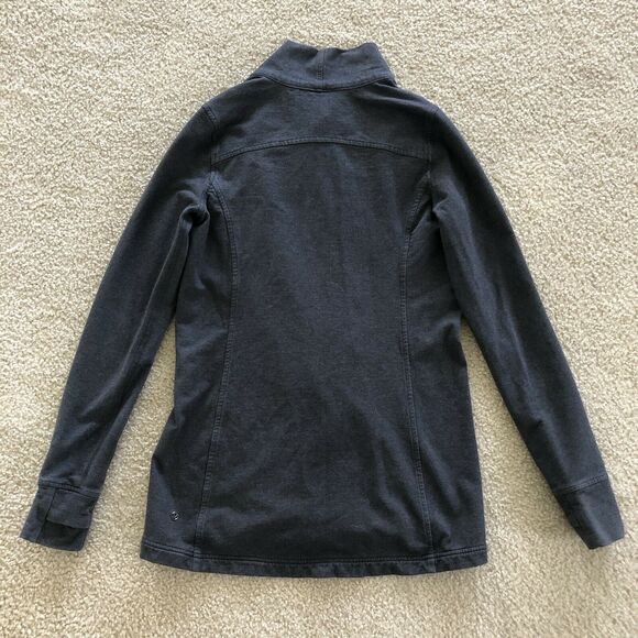 Lululemon Heathered Black Gray Coast Wrap II French Terry Long Sleeve Jacket 4 - Picture 7 of 13